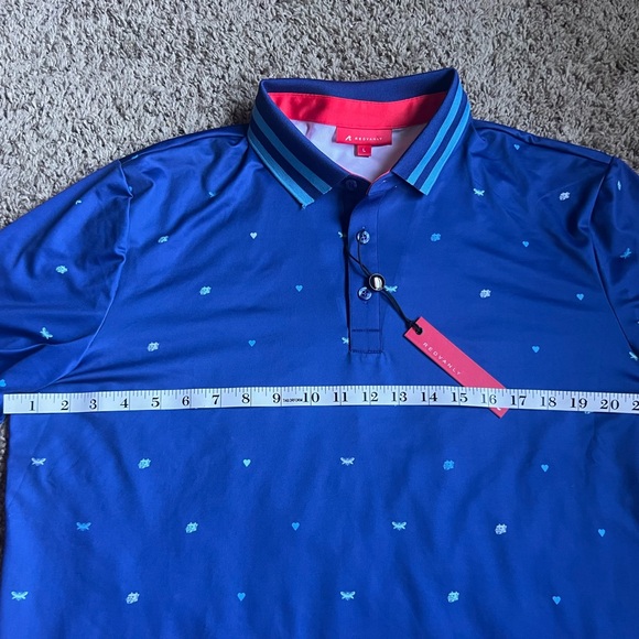 Redvanly Blue Golf Polo Shirt 4 Way Stretch Performance Large - Picture 6 of 8